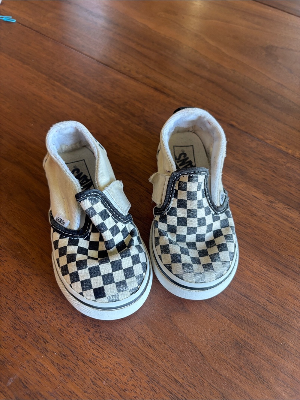 Vans Kids Checkerboard Slip-On Sneakers - Black & White